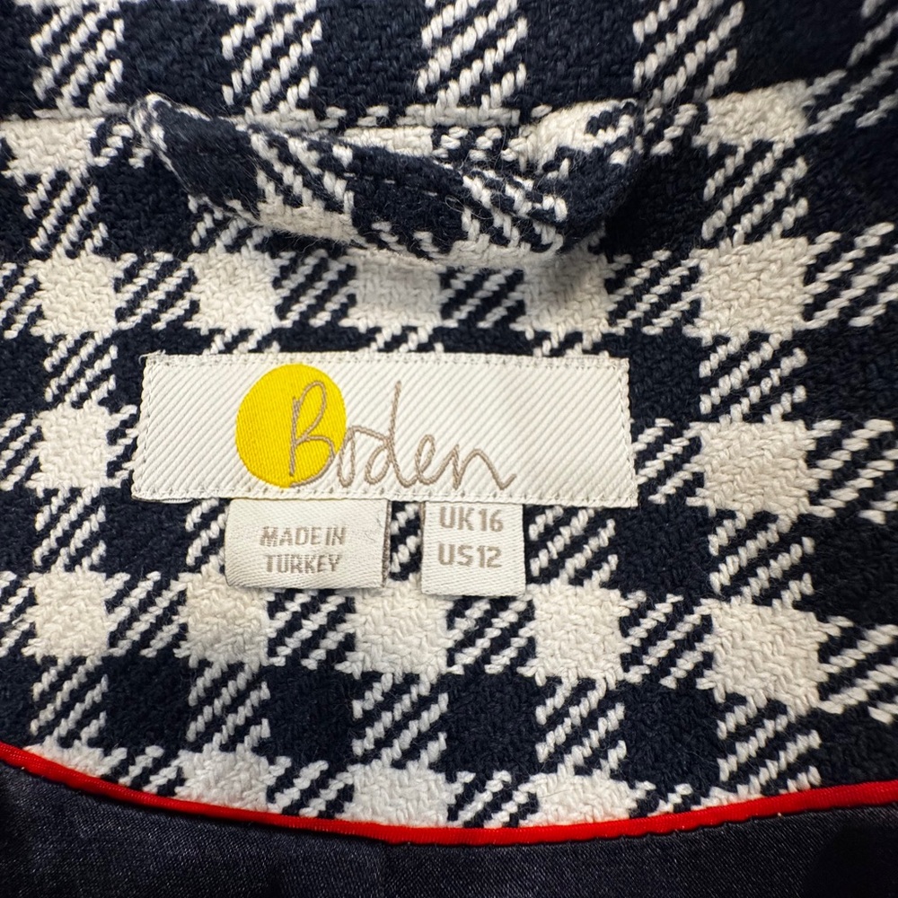 Boden Navy and White Checkered Hever Blazer - Picture 6 of 9